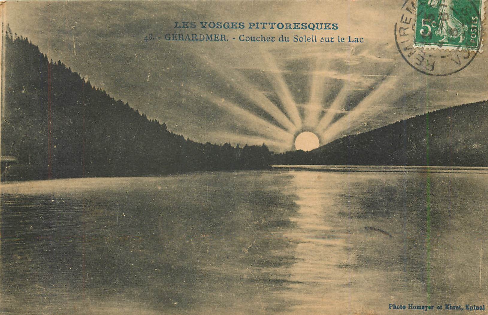 CPA GERARDMER - Coucher du soleil sur le lac