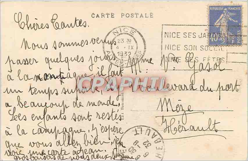 CPA PEIRA-CAVA Lucevam de la nouvelle route du col de l'Orme — Verso