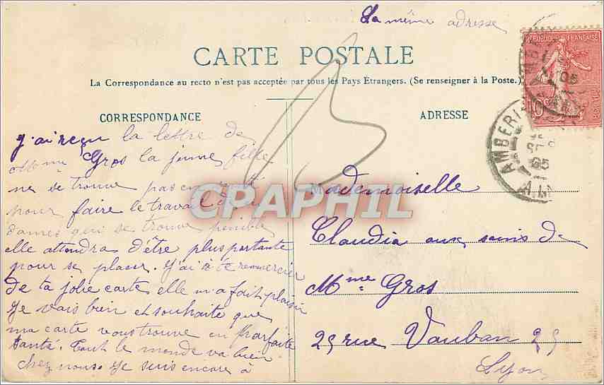 CPA AMBERIEU - La Tour de St-Denis — Rückseite