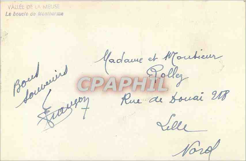 CPA Vallée de la Meuse - La Boucle de Montherme — Rückseite