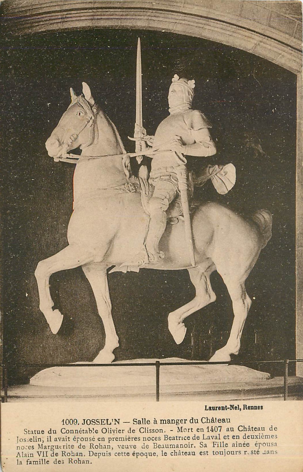 Statue du Connétable Olivier de Clisson — Salle à manger du Château de Rennes — Laurent-Nel, Rennes