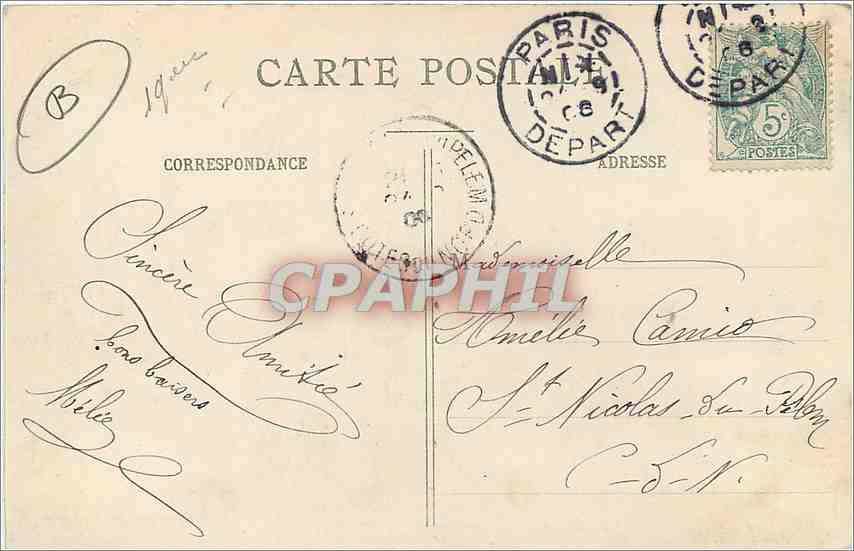 CPA PARIS - Buttes-Chaumont - Les Rochers — Rückseite