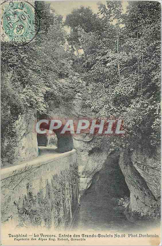 Dauphiné — Le Vercors. Entrée des Grands-Goulets — Phot. Duchemin, Grenoble