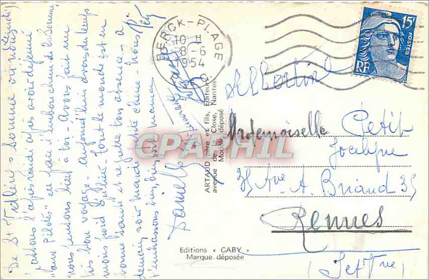 CPM LE TOUQUET PARIS PLAGE La promenade Le casino La piscine Hotel de ville — Rückseite