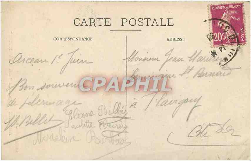 CPA ARCEAU - Vierge de "LA CHAPELLE" — Rückseite