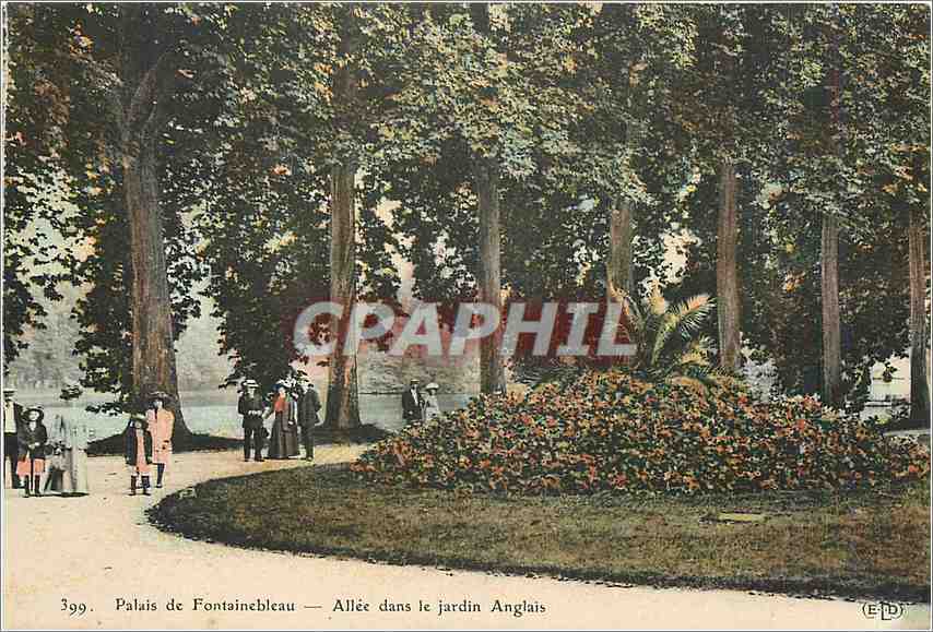 Schloss Fontainebleau — Weg im englischen Garten — Verlag E.D. n°399