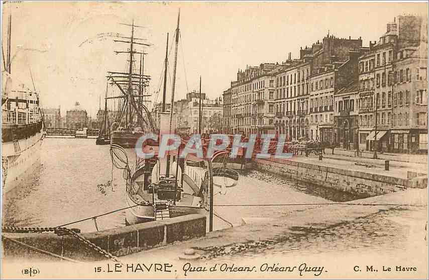 CPA LE HAVRE Quai d'Orléans Bateau