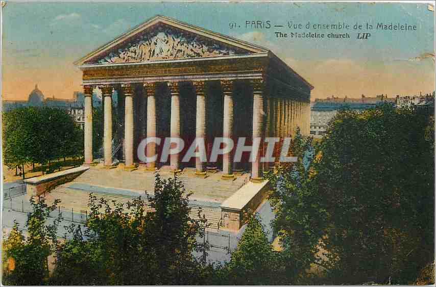 CPA PARIS Vue d'ensemble de la Madeleine
