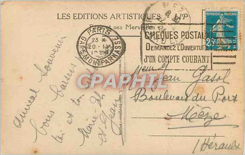 CPA PARIS - Le Trocadero et le Pont d'Iena — Rückseite