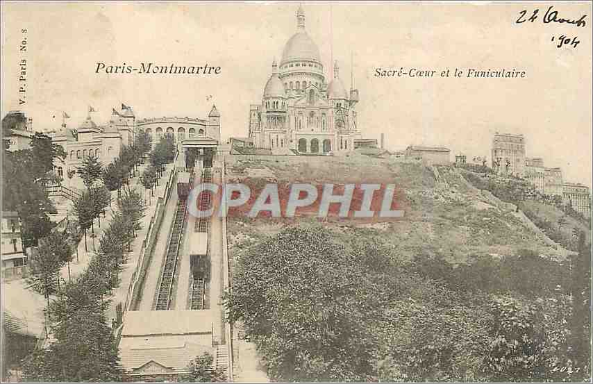 CPA PARIS MONTMARTRE Sacré-Cœur et le Funiculaire
