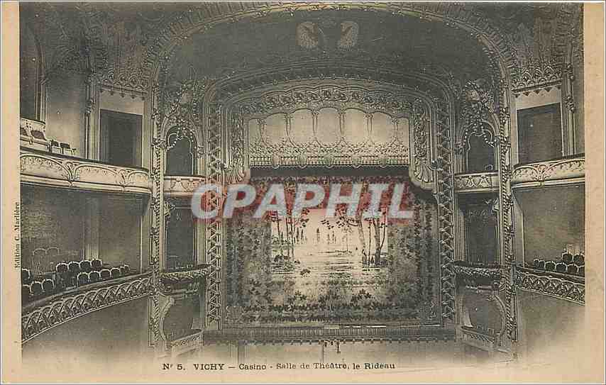 CPA VICHY - Casino - Salle de Theatre le rideau