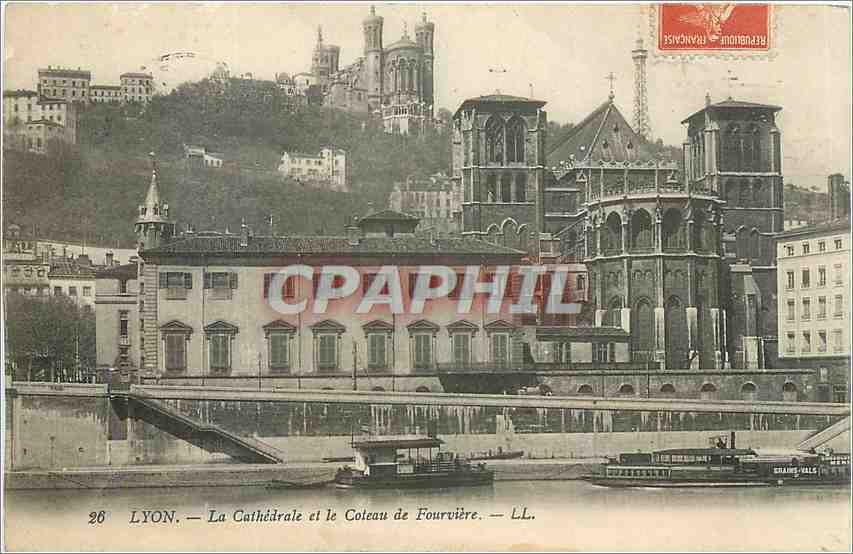 CPA Lyon- La Cathédrale et le Couteau de Fourviere-LL
