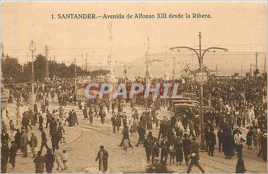 CPA SANTANDER-Avenida de Alfonso XIII desde la Ribera