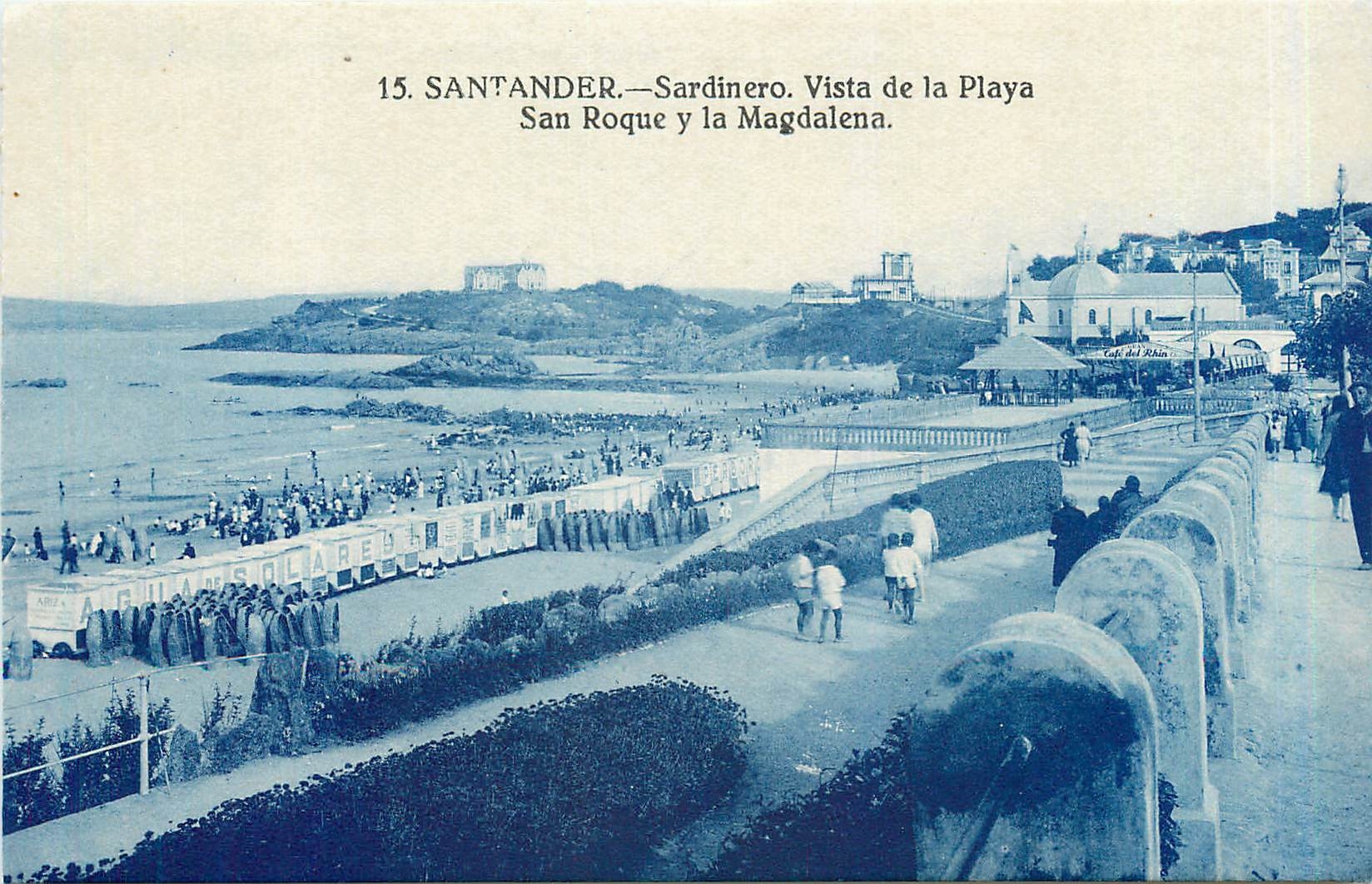 CPA SANTANDER-Sardinero visa de la Playa san Roque y la magdalena