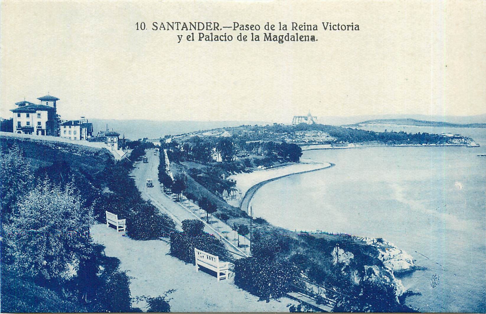 CPA SANTANDER-Paseo de la Reina Victoria y el Palacio de la Magdalena