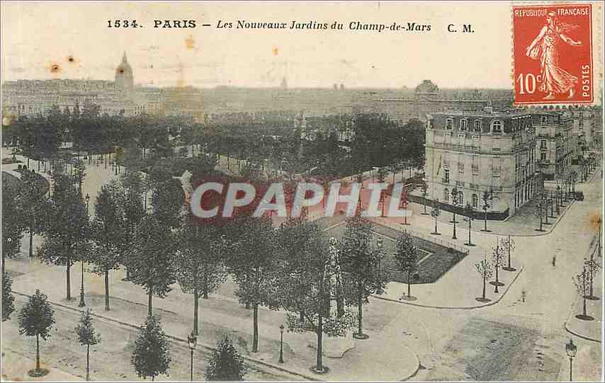 CPA PARIS-Les nouveaux jardins du champ-de-Mars