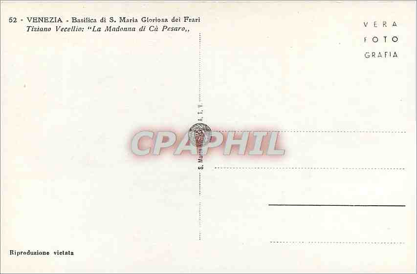 CPA VENEZIA- — Rückseite
