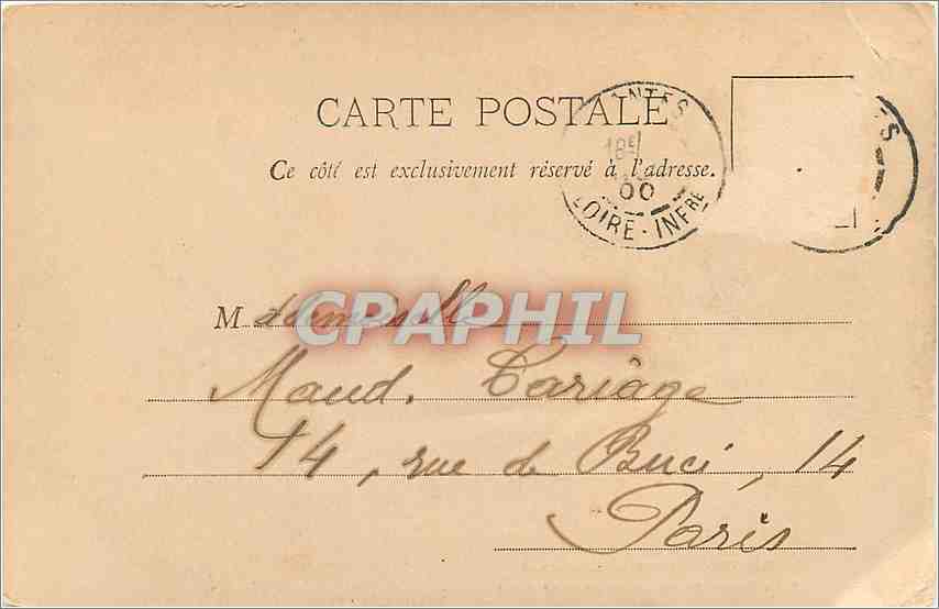 CPA NANTES- STATUE DE CAMDRONNE " LA GARDE MEURT ET NE SE REND PAS" — Verso