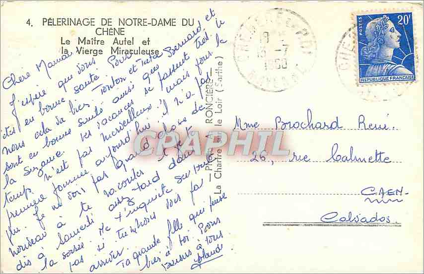 CPA PELERENAGE DE NOTRE DAME DU CHENE — Rückseite