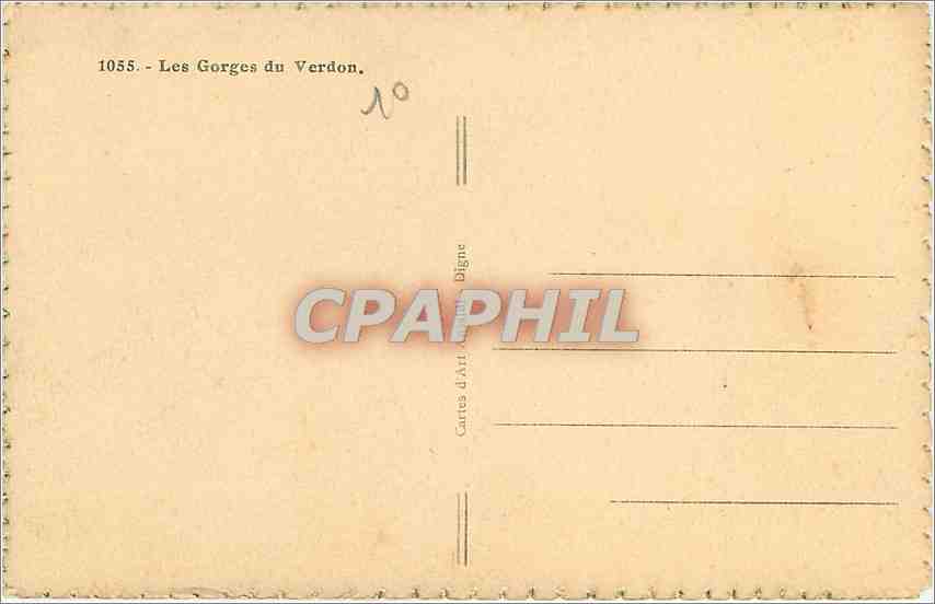 CPA Les Gorges du Verdon — Rückseite