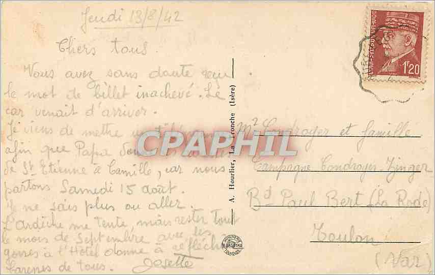 CPA paladru-Les Bords du Lac — Rückseite