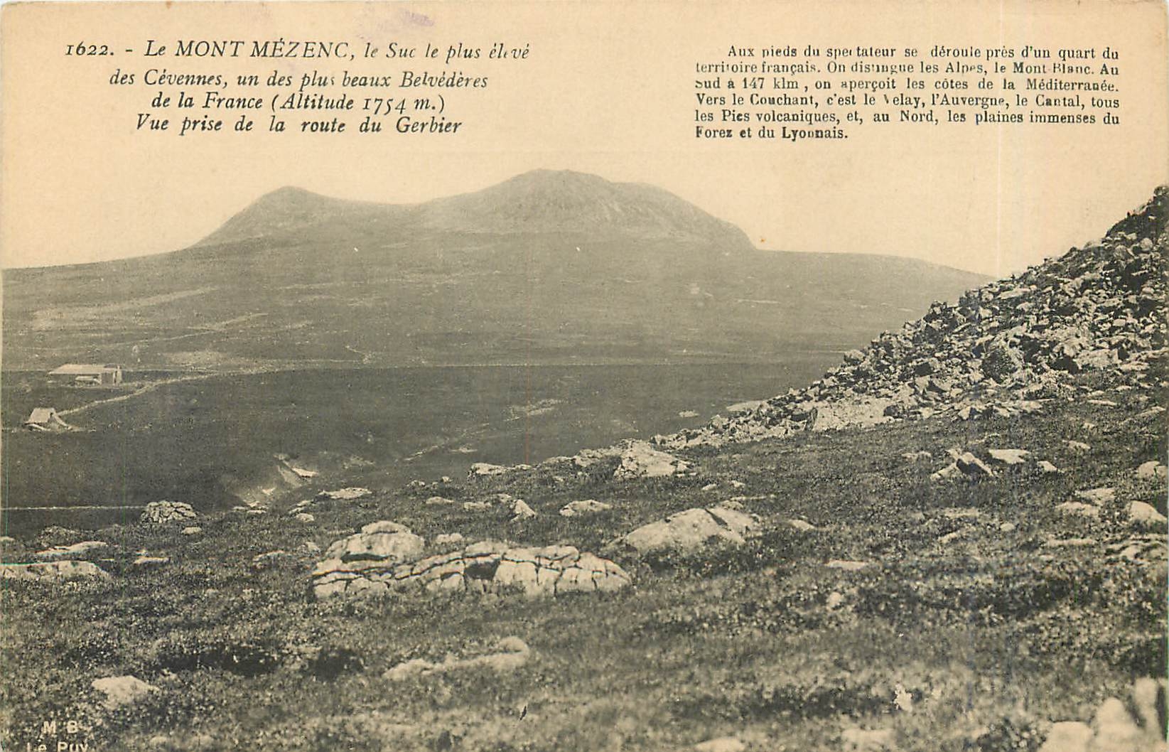 CPA LE MONT MEZENC  Le Sud le plus élevé des Cévennes  un des plus beau Belvédères de la Frances (al