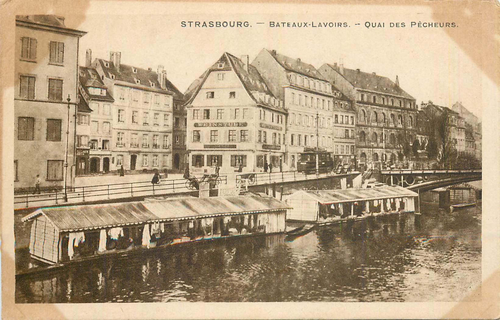 CPA STRASBOURG-BATEAUX-LAVOIRS-QUAI DES PECHEURS