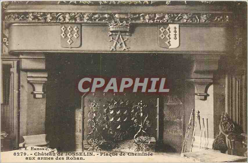 Château de JOSSELIN — Plaque de Cheminée aux armes des Rohan — Éd. E. Hamonic, n° 8279