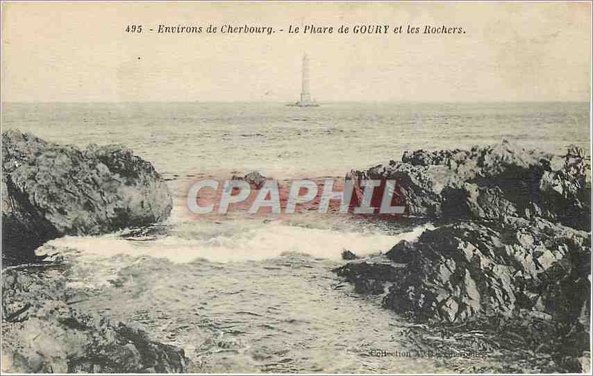 CPA Environs de Cherbourg-le Phare de GOURY et les Rochers