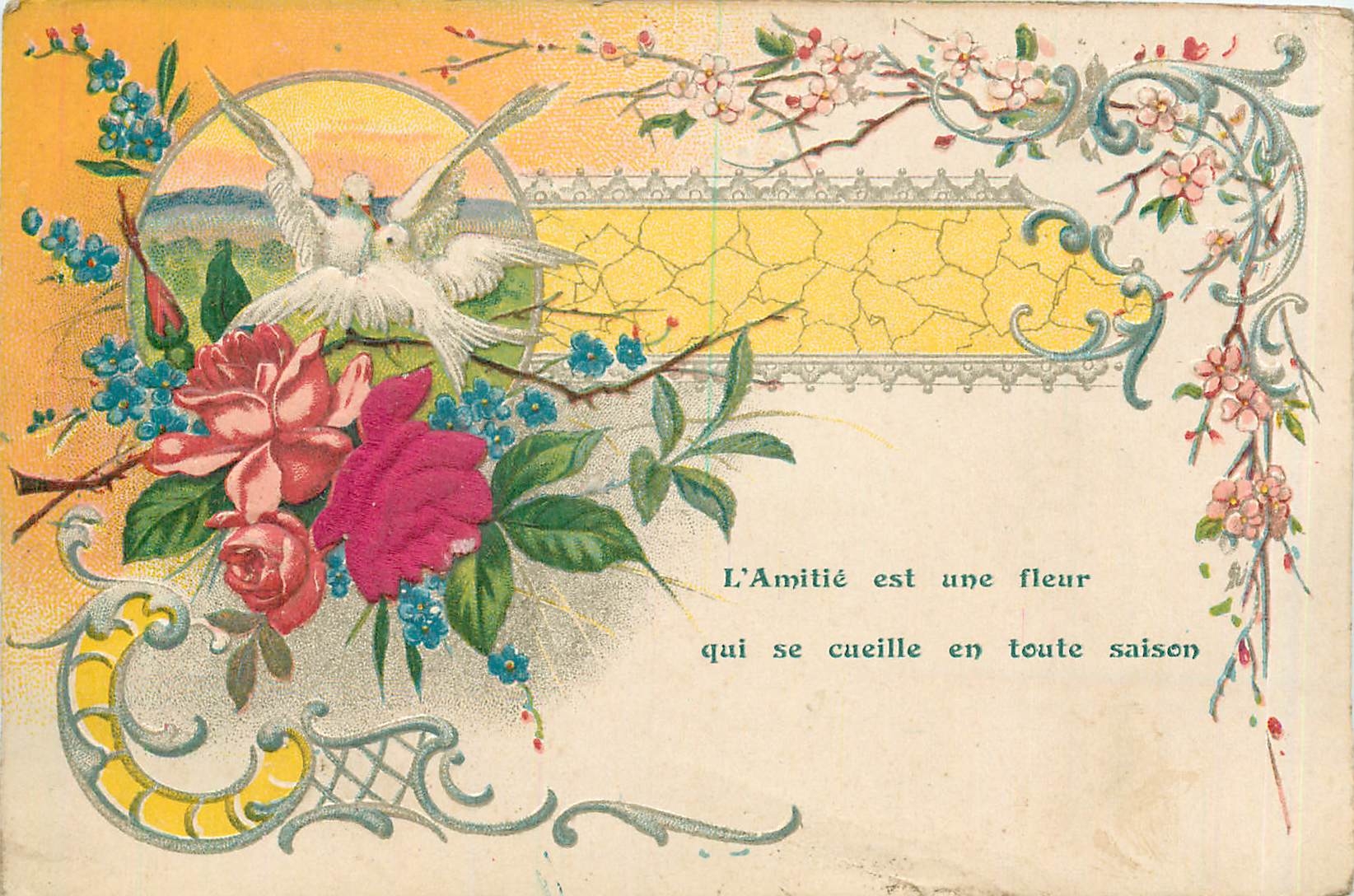CPA Voeux  Fleurs