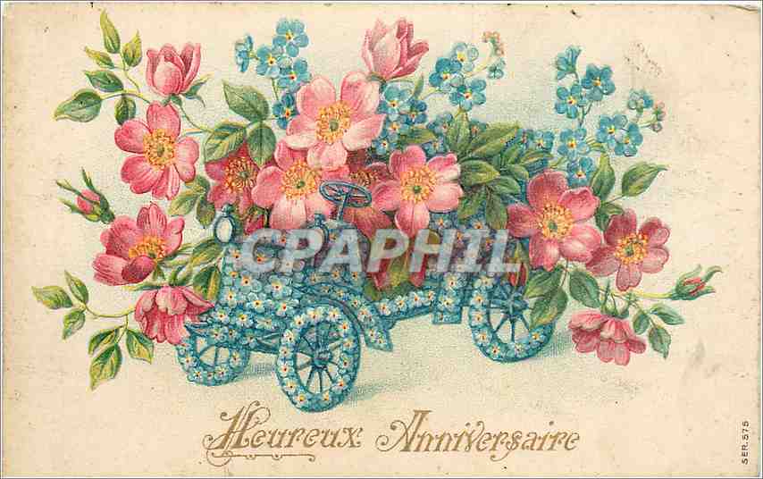 CPA VŒUX Automobile