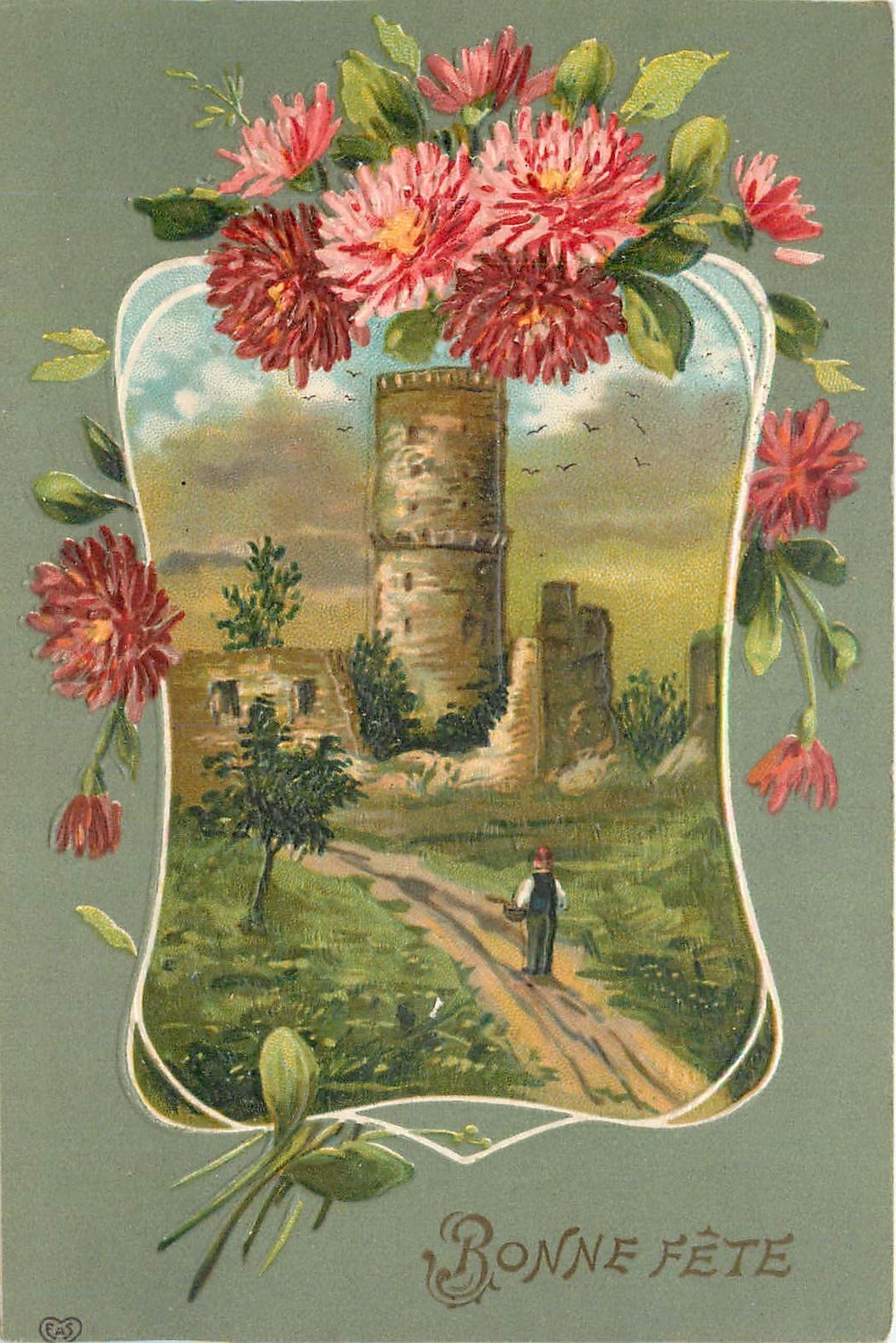 CPA Voeux  Fleurs