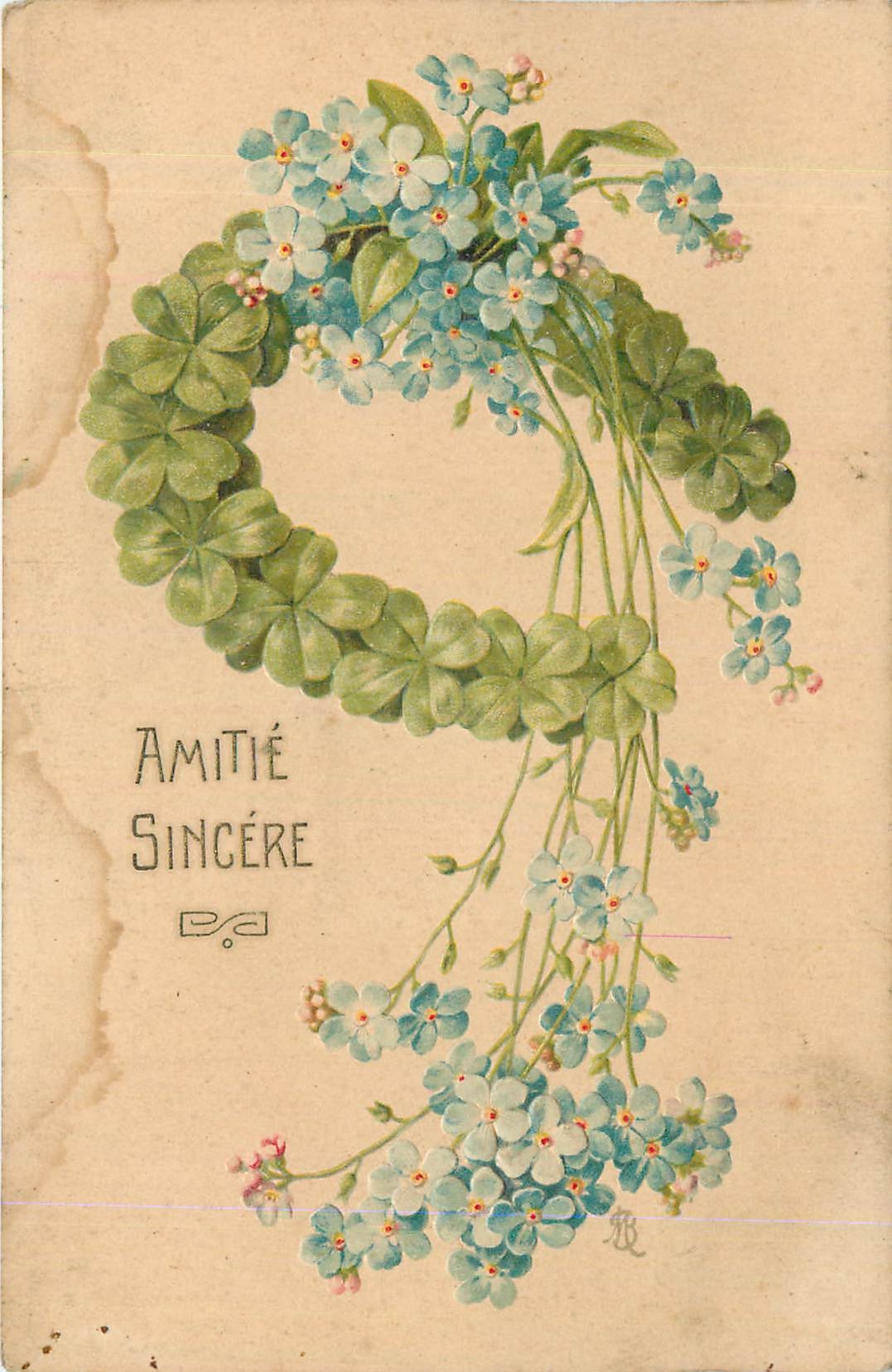 CPA Voeux  Fleurs