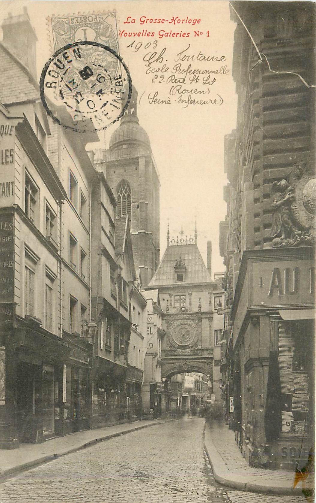 CPA La Grosse-Horloge-Nouvelles Galerie N 1