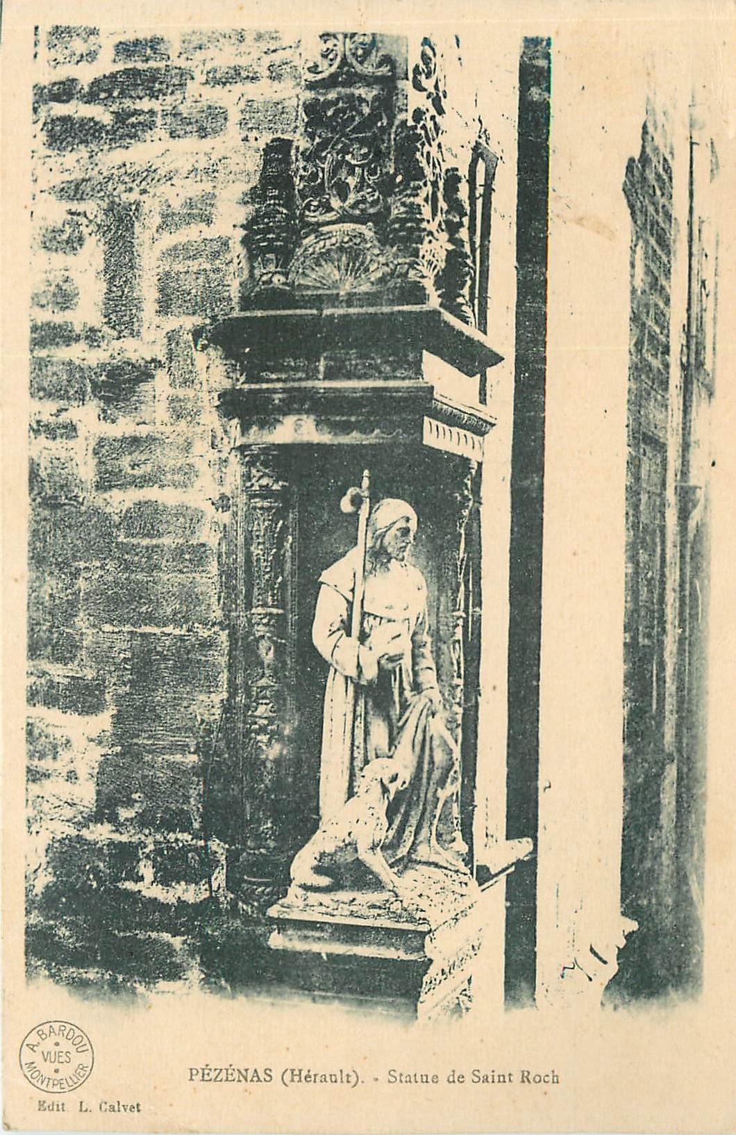 CPA PEZENAS (Herau) Statue de Saint Rock