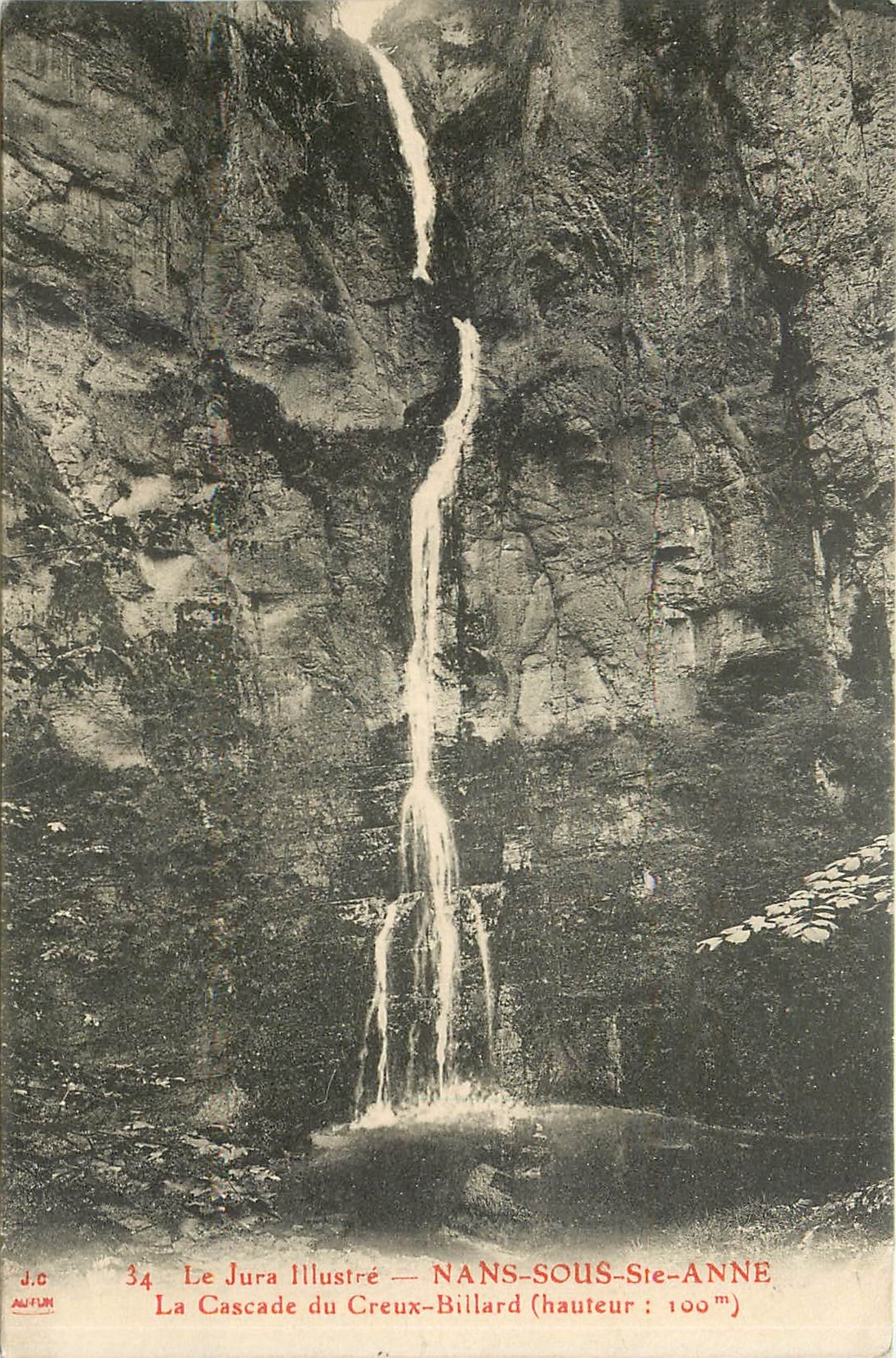 CPA NANS-SOUS-SAINTE-ANNE La cascade du Ceux- Billard (hauteur 100m)