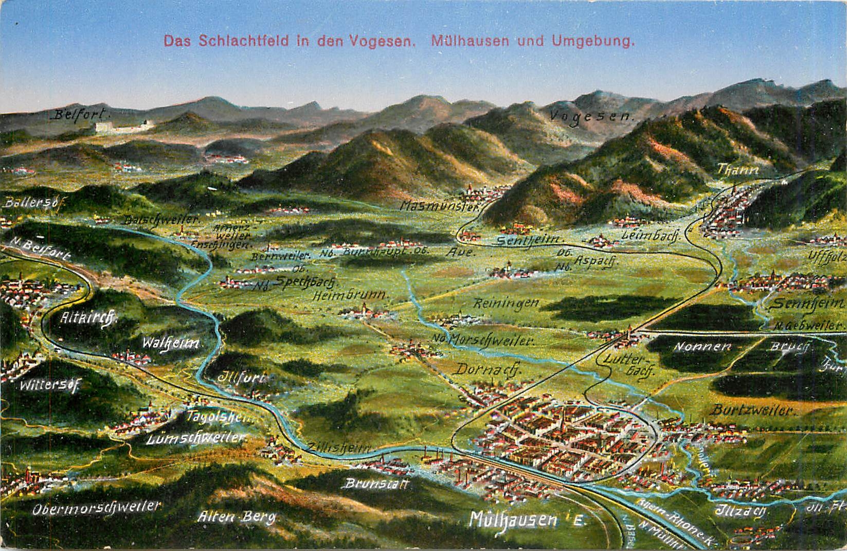 CPA CARTES GEOGRAPHIQUES Mulhausen
