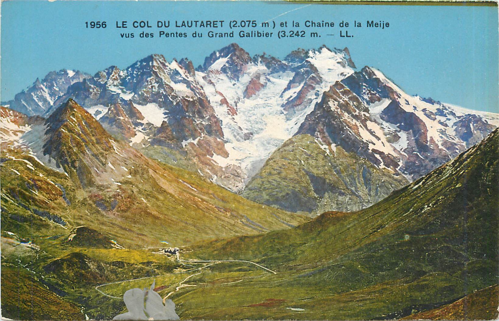 CPA Le col du Lautaret et la chaine de la Meije vus des pentes du Grand Galibier