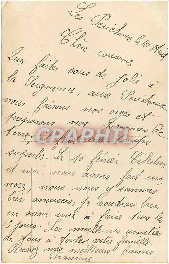 CPA Voeux Fleurs  — Verso