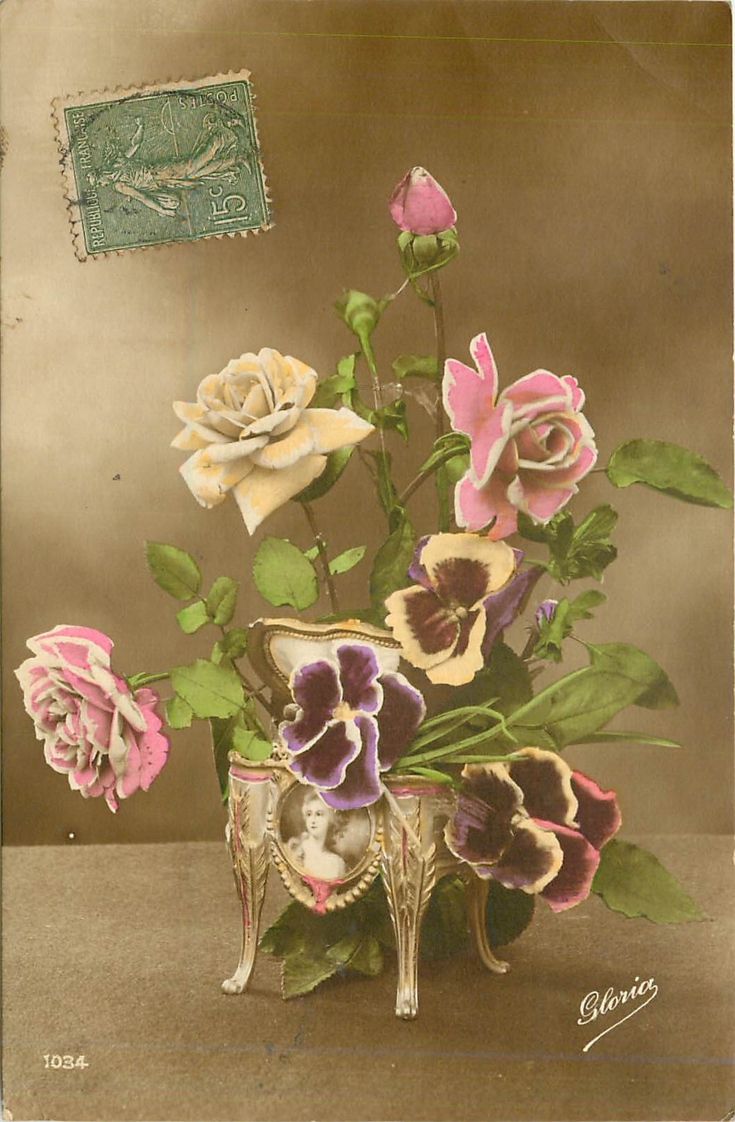 CPA Voeux Fleurs 