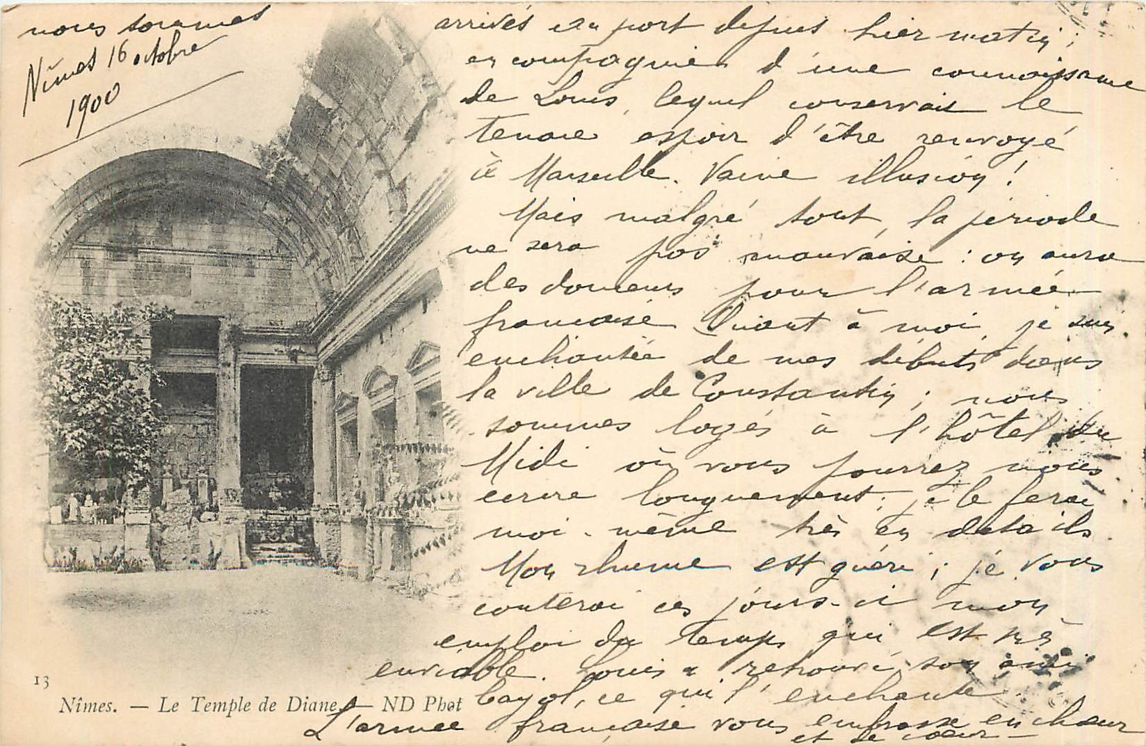 CPA NIMES-Le Temple de Diane Carte 1900