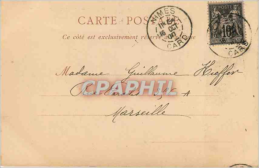 CPA NIMES-Le Temple de Diane Carte 1900 — Verso