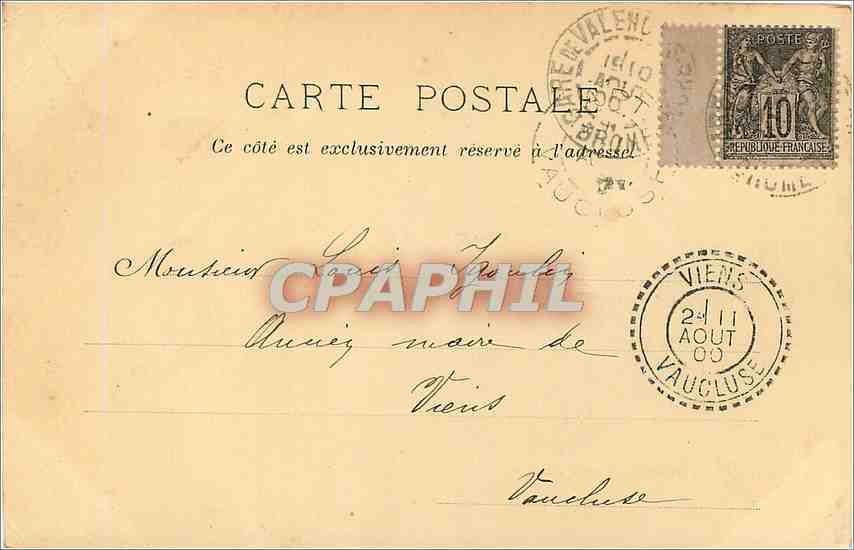 CPA ALENCE-Monument Emile Augier Carte 1900 — Rückseite