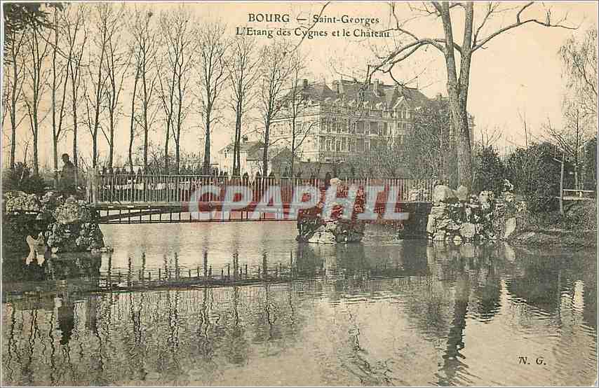 CPA BOURG - Saint-Georges-L'Etang des Cygns et le Chateau
