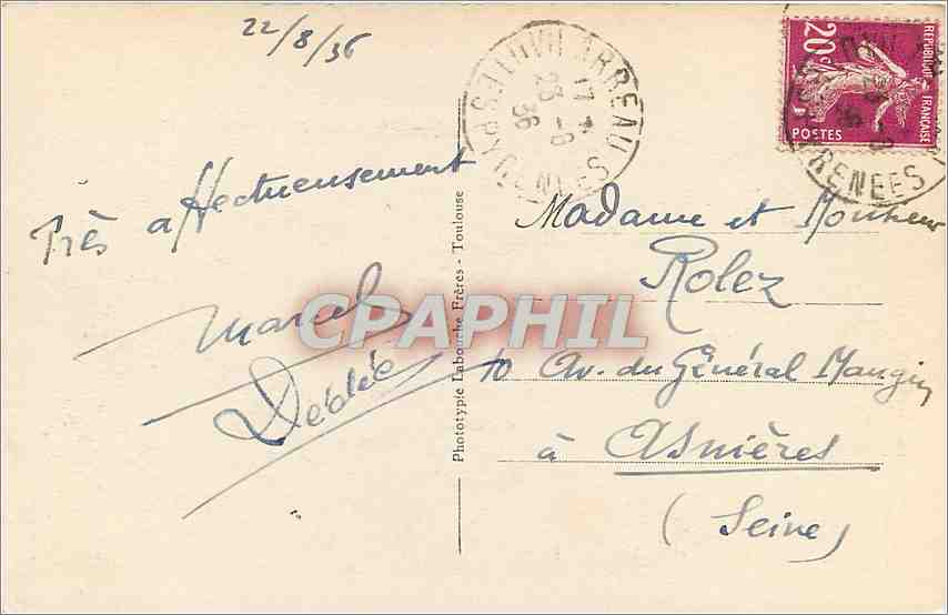 CPA LUCHON-Vue generale prise de la chaumiere — Rückseite