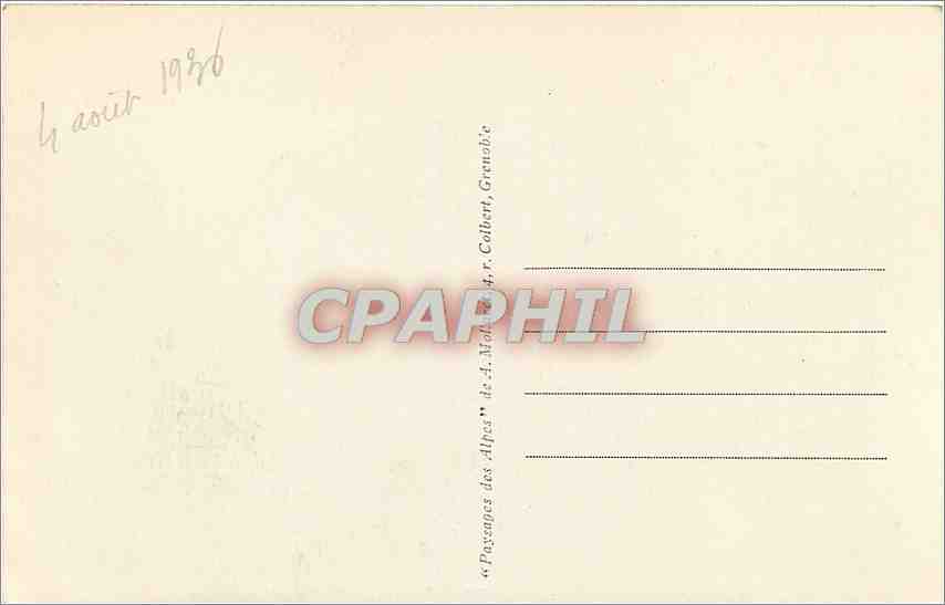 CPA GRENBLE-Place Victor-Hugo  La Bastille   le Rachais et le St-Eynard — Verso
