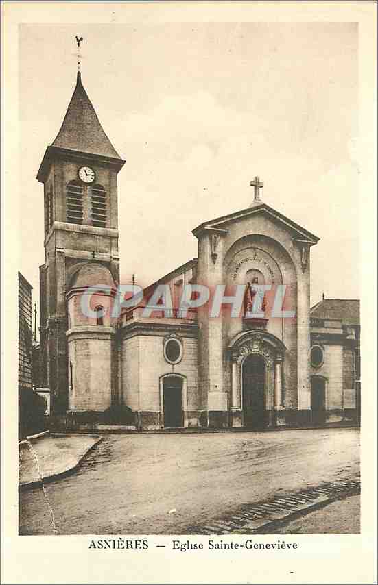 CPA ASNIERES- Eglise Sainte-Genevieve