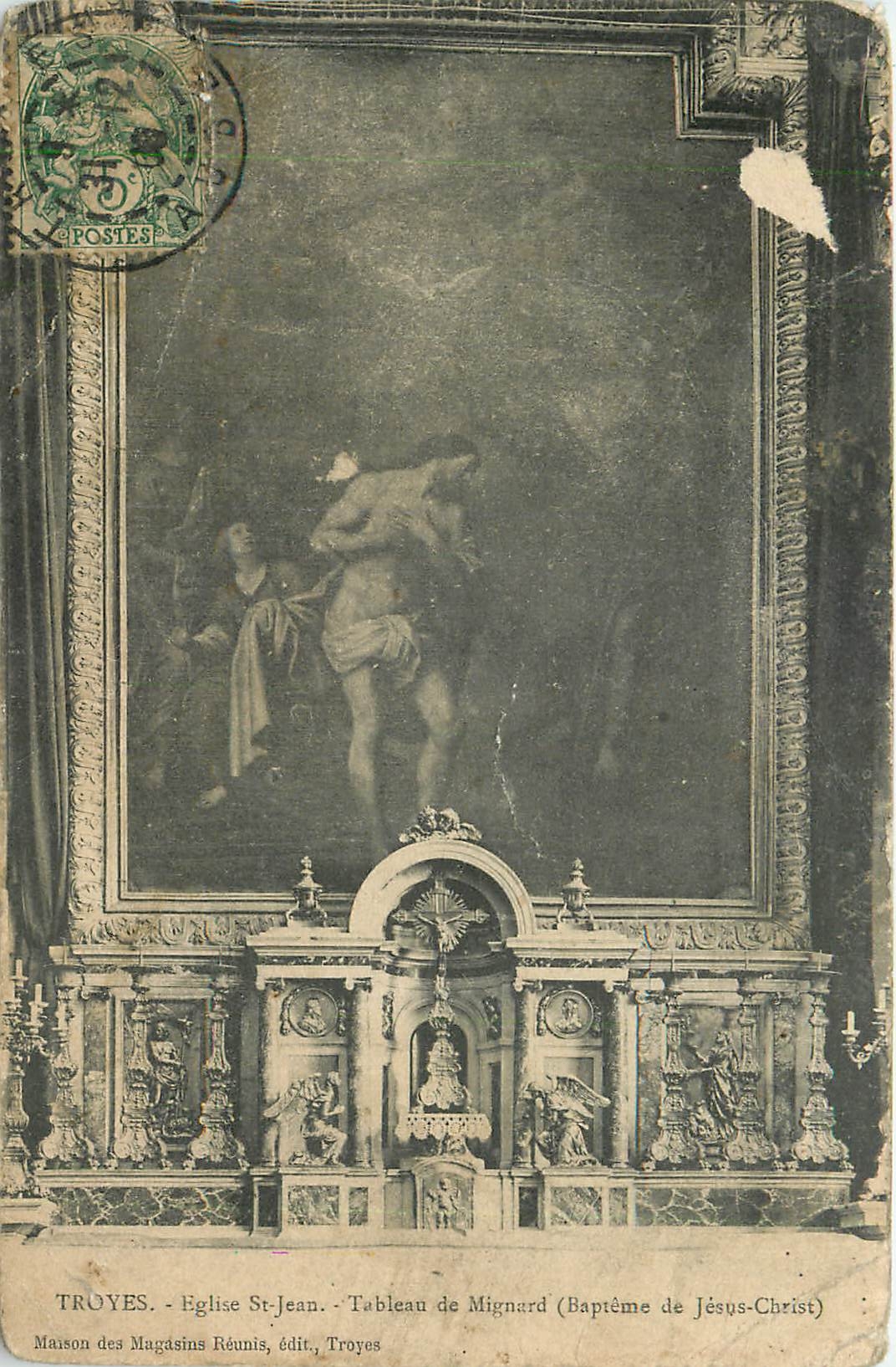 CPA TROYES-Eglise St JeanTableau de Mignard (Bapteme de Jesus -Christ)