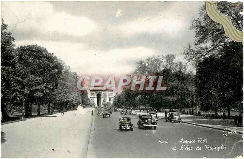 CPM Paris Avenue Foch et l'Arc de Triomphe