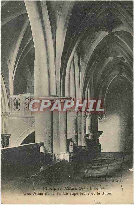 CPA Flavigny Cote d'Or)L'Eglise. Une allee de la Partie superieure et le jube
